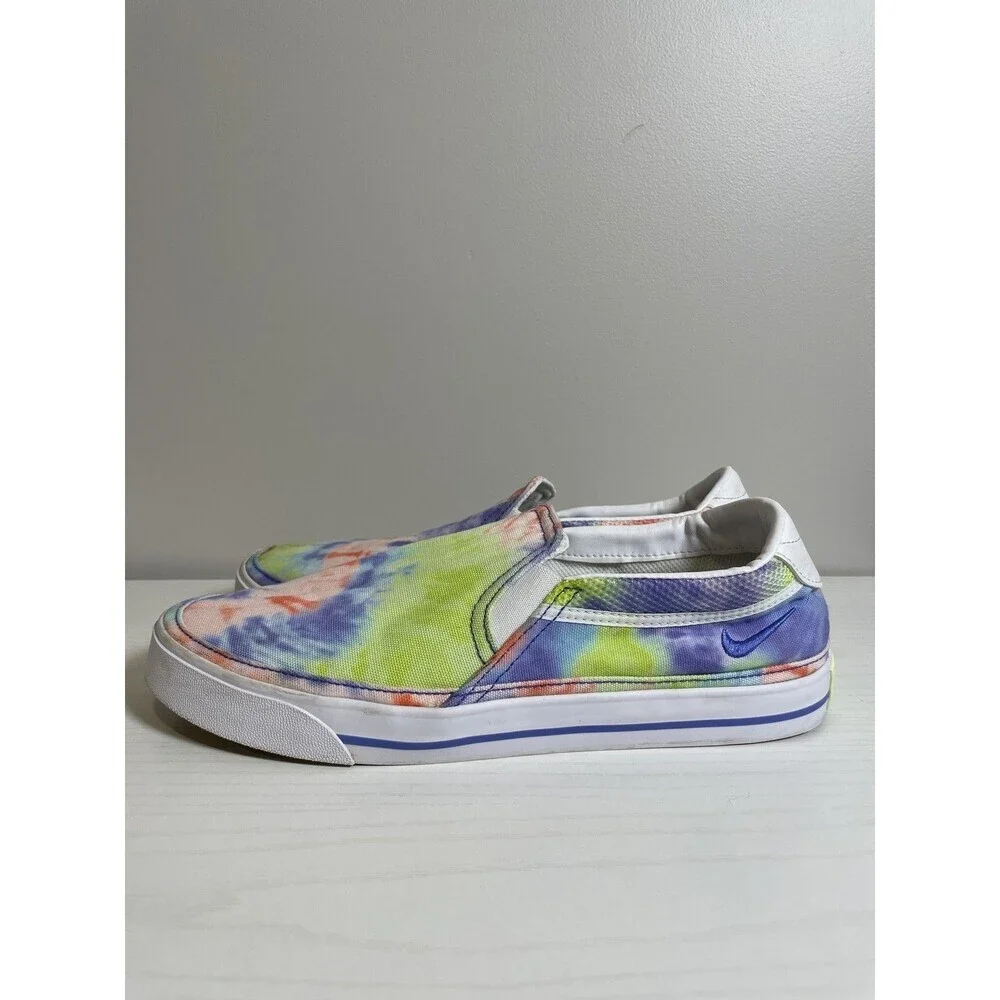 Nike Women's Size 11 Court Legacy CZ1752-900 Multicolor Tie Dye Slip On Sneakers